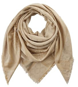 CODELLO Damen Edles Logo-Tuch aus Baumwolle und Modal CAMEL MEDIUM Onesize