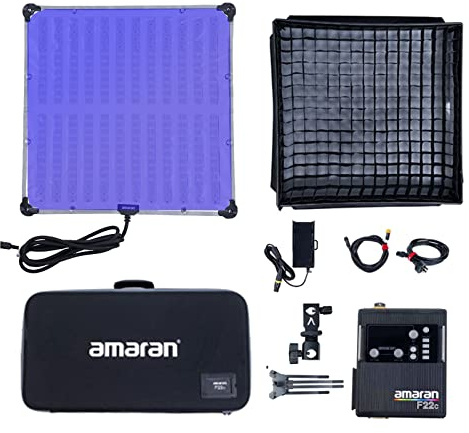 Aputure Amaran F22c 200W RGBWW Flex LED Photo Light with Honeycomb Grid, CCT 2500K to 7500K V Mount RGB Video Light Suooprt DMX Sidus Link App Control