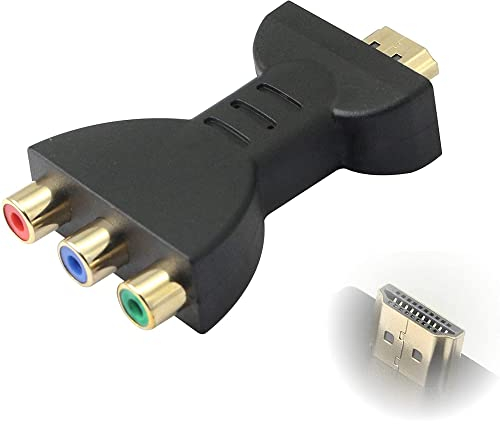 VMOJO Adattatore 3RCA HDMI maschio a 3RCA femmina composito video audio VA componenti convertitore adattatore adatto per HDTV DVD e la maggior parte dei proiettori LCD (rosso, blu, verde) (differenza
