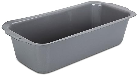 Städter we love baking silberne Brot-Back-Kastenform 30x13cm - Höhe 8cm - aus Metall emailliert - Füllmenge 2400 ml - extrem hitzebeständig bis 300 Grad