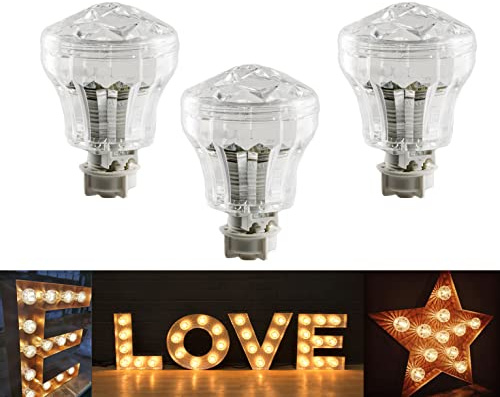 Premier Bond Distribution LED Fairground Cabochon Light Kit, E10 LED Bulb 24Volt, 1.0 Watt, Warm White 3000k, 60-65lm, 45mm (Pack of 10)