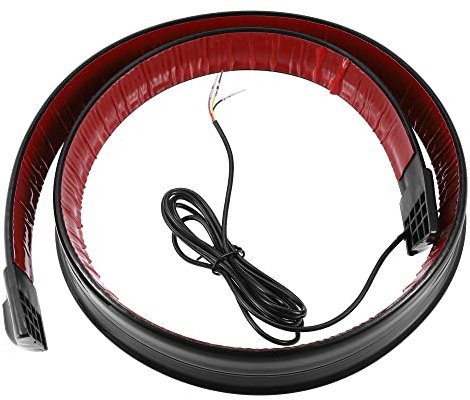 X AUTOHAUX Universal Car Spoiler with Red LED Brake Light 47.2inch/1.2m Black