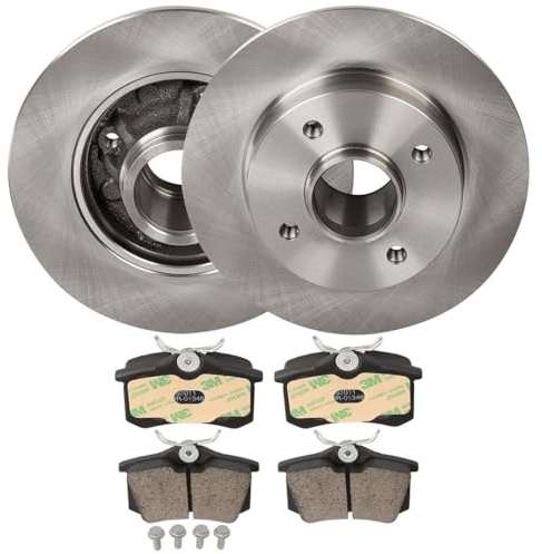 RIDEX 3405B1901 Set d'essieu Disques et plaquettes de freins Arrière avec ressort sans roulement de roue sans palier de secours magnétique intégré convient pour PEUGEOT 308 I 3/5 portes (4A, 4C)