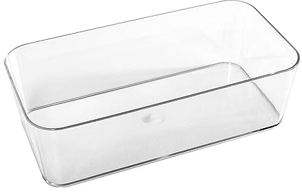 VALINK Clear Drawer Organizer, Transparent Cosmetic Lipstick Organiser Desk Drawer Divider Organizers and Storage Bins for Makeup, Jewelry for Kitchen, Bedroom, Bathroom Medium