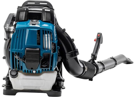 4-Cycle 75.6CC Gas Powered Backpack Leaf Blower Grass Blower Engine for Lawn Garden Yard Blowing Leaves, Debris, Dust, Sand, Gravel, Snow (192MPH, 894CFM, Blue)