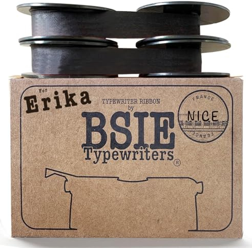 BSIE Färgband för Erika-Skrivmaskin – Dubbelpack (Svart) – Passar Vintage-Skrivmaskiner – GR1 – Testat i Nizza, Frankrike