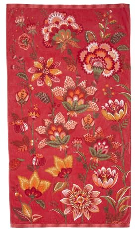 PiP Studio Strandlaken Sunny Side Up Rot Strandtuch Badetuch Liegetuch Blumen Blüten Floral Baumwolle