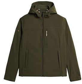 Superdry Herren Softshell Trekker Kapuzenjacke Army Kaki L