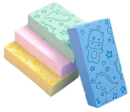 Angoily 4piezas Esponjas De Baño Para Bebés y Esponja De Baño Suave y Limpiadora Corporal Para Exfoliación y Limpieza El De Ducha y Para Gel De Ducha