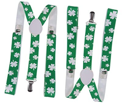 PACKOVE Bretelles Élastiques Vertes Tendance De 2 5 Cm 3 Clips Pour Jeans Et Pantalons