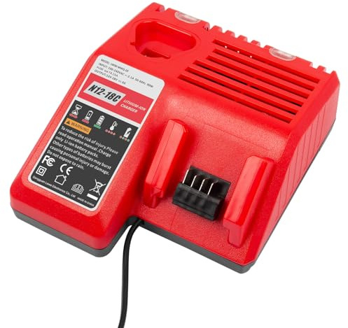 ASUNCELL M12 & M18 Multi Fast Charger for Milwaukee, Dual Port Lithium Battery Charger Compatible with Milwaukee M18 48-11-1840 48-11-2401 48-59-1812 48-11-2420 48-11-2440 48-11-1820 48-11-1850