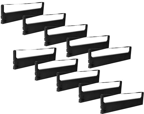 vhbw 10x Farbband Schriftband kompatibel mit Citizen Swift 200 S, Swift 24, Swift 240, Swift 224 Nadeldrucker, Bondrucker - Schwarz