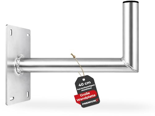 Premium X 40cm Wandhalter Aluminium Große Wandplatte Winkel-Wand-Halterung für Satellitenschüssel Antenne 400mm