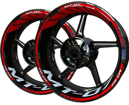 Calcomanías para llantas Pegatina Para Rueda Delantera Y Trasera De Motocicleta, Calcomanía Para Llantas, Cinta Reflectante Resistente A La Intemperie Para Yamaha Mt 07 Mt07 Pegatinas de ruedas ( Colo