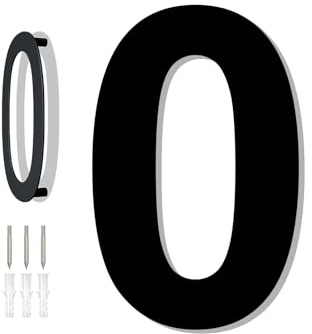 HKFENG Grands numéros de maison flottants en acier inoxydable 304 pour l'extérieur - 20,3 cm - Numéro de porte à visser - Numéro de porte pour l'extérieur - Facile à installer - Noir mat