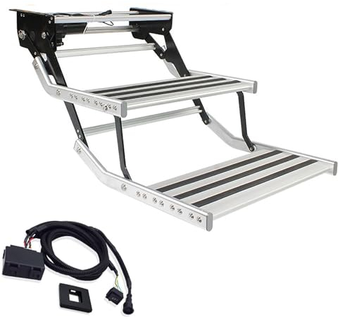 Trittstufe Wohnmobil Elektrische Automatische Treppe für Wohnwagen Trittstufe, 150 kg Tragfähigkeit, rutschfeste Trittstufe Wohnwagen, (Size : 12V Double Layer)