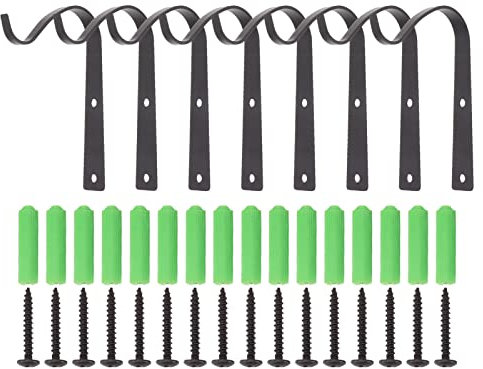 Gavigain 8Pcs Piante appese al muro, S forma di montaggio a parete piante vaso appeso staffa per cesto di fiori nero