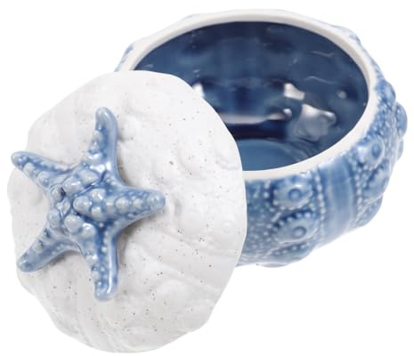AOKWAWALIY 1 pot de conservation étanche - Bol à vapeur en céramique - Bol à soupe - Bol à nid d'oiseaux - Récipient de rangement pour objets - Style marin