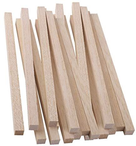Holzstangen, Holzbastelstäbe, 20 Stück, 20 cm, quadratische Holzstäbe, Holzdübel for Herstellen von Stammstangen, Hobbybasteln, 10 mm