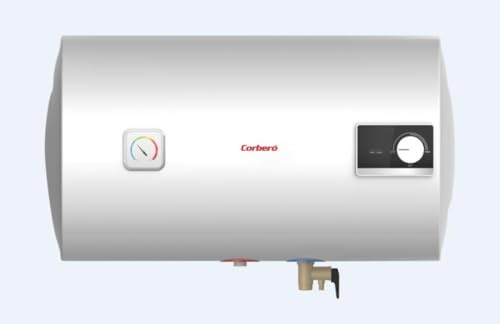 Corberó – Termo Eléctrico Horizontal CTMA80H | 74L | 1500W | 30-75º C | Tanque Acero Esmaltado Zafiro | Resistencia Inox 316L | Termómetro Exterior | Protección Anticorrosión | Panel Manual