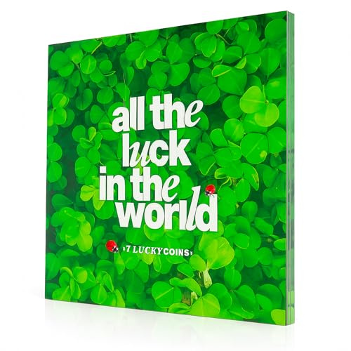 IMPACTO COLECCIONABLES Lucky Coins - Colección de 7 Monedas de la Suerte Bañadas en Oro de 24 Quilates, Amuleto de Prosperidad y Fortuna