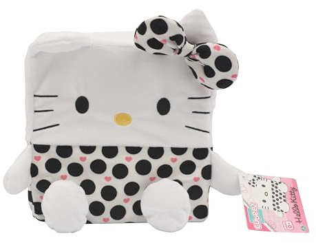 Hello Kitty Cubeez Spots 20 cm – Ultimatives stapelbares Kuscheltier mit weichem Memory Foam für EIN squishiges Gefühl perfekt zum Sammeln, Stapeln und Ausstellen Hello Kitty-Fans