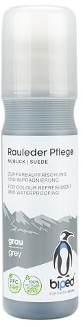 biped Rauleder Pflege zur Farbauffrischung, Pflege, Schutz und Imprägnierung - Wildleder, Velours Nubuk Pflegemittel Stick - für Textilien und TEX-Materialien - PFC frei 75 ml z2790(grau)