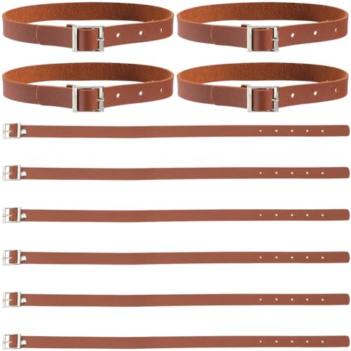 GORGECRAFT 10 rallonge de Kilt Écossais Traditionnel Colliers Brassards Supports de Manches Antidérapants Étrier Manchette en Cuir PU Ceinture Sangles D'Étiquette de Bagage en Cuir Selle Marron
