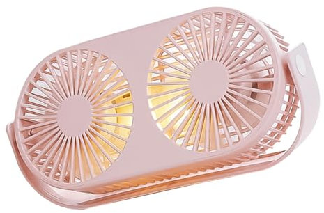 Uonlytech Luz Nocturna Ventilador De Doble Cabezal Mini Escritorio USB Aromaterapia Portátil