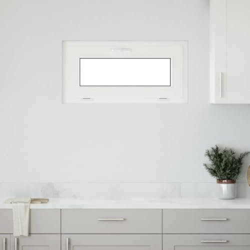 Brokky 4108378 Finestra Seminterrato RISOR 80x40 cm Tilt 3 Vetri Bianco Finestra Seminterrato,Soluzione Ideale per Illuminare e Ventilare i Tuoi Spazi Sotterranei