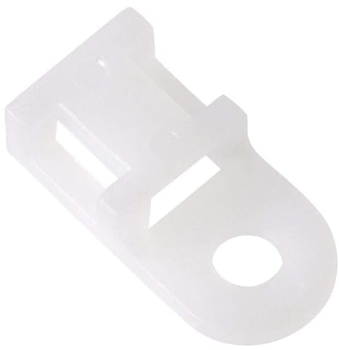 TA-VIGOR 100Pcs Nylon Cable Tie Mount Base, 19.6mmx9.5mmx5mm Saddle Type Mount Wire Holder, Cable Zip Ties, Adjustable Cable Tie Holder with Screws and Ties for Wire and Cable Tidy, White