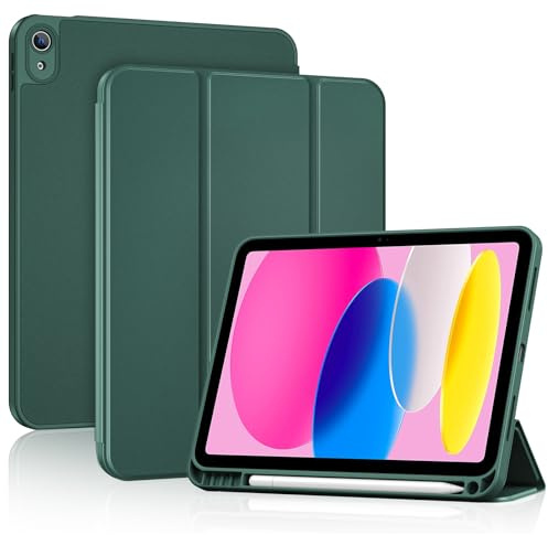 ProCase for iPad (A16) 11th Gen 11 inch 2025/10th Generation 10.9 inch 2022 Case with Pencil Holder, Full Camera Protection Slim Case with Soft TPU Back Cover -Mgreen | Full Camera Protection Slim Case Cover with Soft TPU Back and Pencil Holder for iPad A16 11th Gen 2025 and 10th Gen 2022