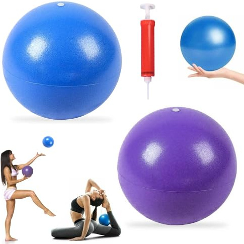 2 Pcs Palline da Ginnastica Piccole per Pilates, 25cm Palla da Pilates, Palla da Yoga Palla da Fitness, Palla da Yoga Balance Palla Sportiva per Esercizi Addominali e Spalla Esercizi di Riabilitazione