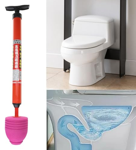 ANTOVSO Toilet Plunger, Toilet Plungers for Unblocking (High Pressure), Drain Clogs Remover for Bathroom Kitchen, Strong Power Sink Unblocker Tool, Toilet Cleaning Tool