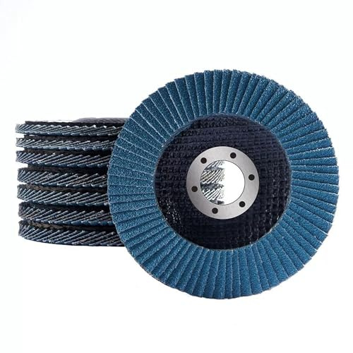 HKB Zirkonia Fächerscheiben, Ø 125 mm x 22,23 mm, 16 Stück | Jeweils 2 x Korn 40/60/80/120, Blau, Schruppscheiben/Schleifmopteller, Artikel-Nr. 670004