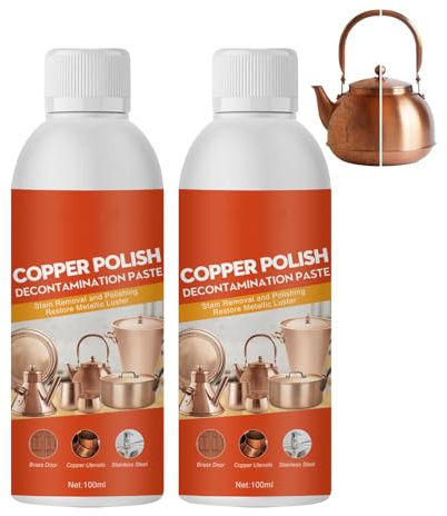 Spray en cuivre en cuivre en laiton - 100 ml de vernis métallique polyvalent pour laiton, et acier inoxydable - nettoie et élimine doucement les pots et les casseroles (2)