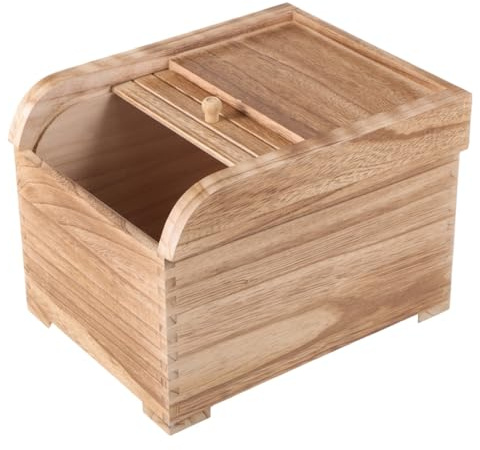 AUTSUPPL Wooden Rice Container 10kg Wood Food Storage Bucket | Rice and Flour, Food-grade Build, Minimalist Contemporary Design, Kitchen Home Use