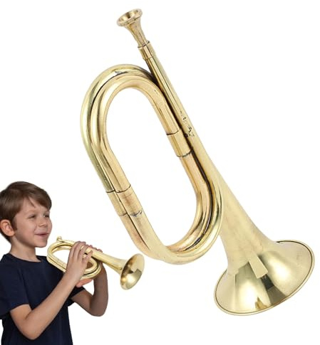Kavallerie-Trompete Blechblasinstrument | Anfänger-Übungshorn Für Studenten Blaskapelle | Robuste Kupfer- Und Edelstahlkonstruktion | Großartiger Sound Für Musikliebhaber, Weihnachts- Und Thanksgi