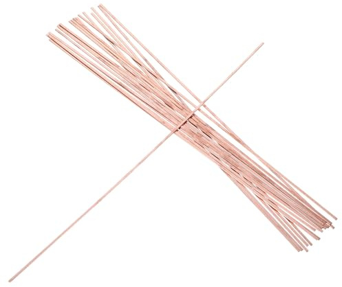 Housoutil 20 Varillas de Soldadura de Cobre Tubular para Soldadura Fuerte Alambre Dorado para Reparación de Latón Uso Electromecánico Paquete de 20 Unidades