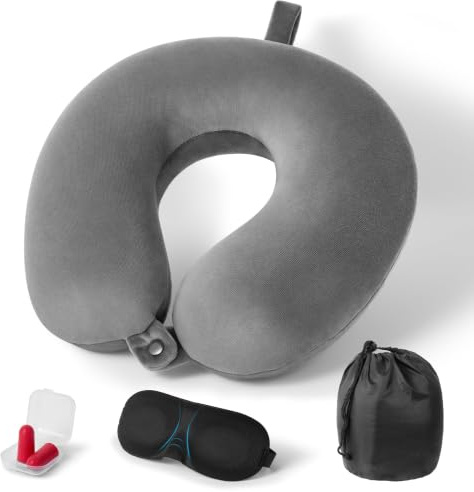 Leseed Nackenkissen Flugzeug, Memory Foam Nackenhörnchen für Reisen | Reisekissen Flugzeuge, Ultraleicht und Tragbar, Ideal für Flugzeugstuhl, Auto, Zuhause, Büro, Schlaf mit Aufbewahrungstasche