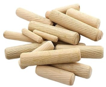 20 Stück Holzdübel 10mm x 80mm, Holzstopfen Dübelstangen, Holznadeln konisch und gerippt für gerillte Rillen, Basteln, Heimwerken, Zimmerei