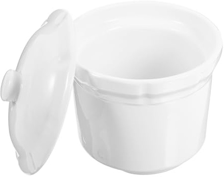 Beavorty Ciotola in Ceramica per Stufati con Coperchio, Pentola per Zuppa Monoporzione, Tazza da Zuppa Liscia Facile da Pulire, per Cucina Domestica e Ristoranti
