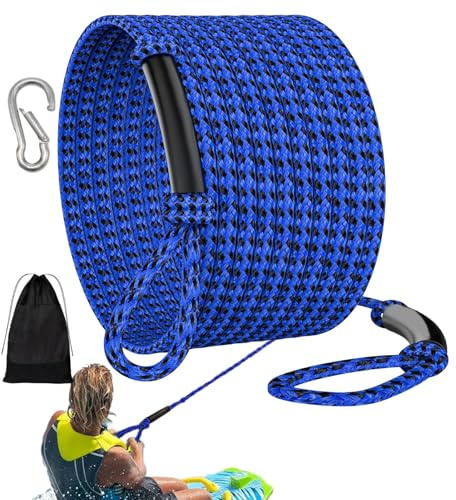 Generisch Cuerda de esquí acuático – Cuerda flotante para barco, cuerda de arrastre de tubo flotante de seguridad, resistente correa de remo para snowmobil de rescate, kayak