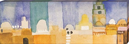1art1 August Macke Poster Kairouan I, 1914 Bilder Leinwand-Bild Auf Keilrahmen | XXL-Wandbild Poster Kunstdruck Als Leinwandbild 120x40 cm