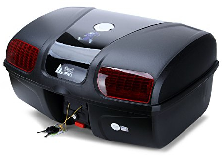 AUTOINBOX Motorradkoffer Topcase, Topcase für Roller, Topcase Motorrad mit Sicherheitsschloss, Wasserdicht Helmkoffer für Roller Motorrad Scooter Mofa, mit Installieren Platte (Schwarz)