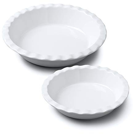 WM Bartleet & Sons 1750 Crinkle Rim Pie Dish, White Porcelain Baking Oven Dish (20cm/27cm)