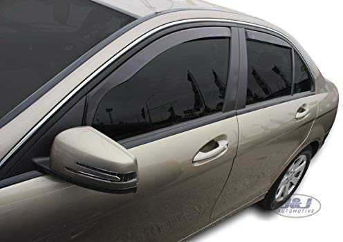 J&J AUTOMOTIVE | Windabweiser Passend Für C-Klasse W204 Limousine 2007-2014, Heko Regenabweiser, Getönt, Set 4-Teilig, Vorne, Hinten, Aerodynamisch