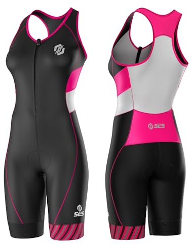 SLS3 Costumes de Triathlon pour Femme - Trisuit sans Manches pour Femme | Combinaison triple anti-frottement à séchage rapide pour femme avec chamois confortable, coupe athlétique ajustée pour une