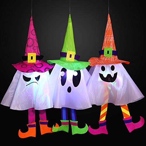 3 Packungen Halloween Outdoor Ghost LED Leuchtende Laterne Party Dekor für Halloween, Outdoor-Dekoration, Halloween-Themenparty-Dekorationen