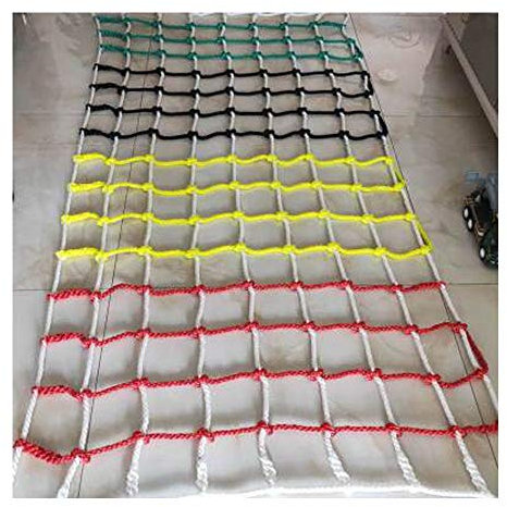 Colorful Climbing Net,Muli-purpose color kids safety net Rock Climbing Net Treehouse Rope Mesh Outdoor Ladder Swingset Playset Tree Large Cargo Heavy Duty Wall Safety Nets for Children diameter 12mm